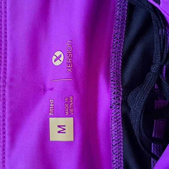 Xersion Black and Purple Active Crop Leggings - Picture 2 of 3